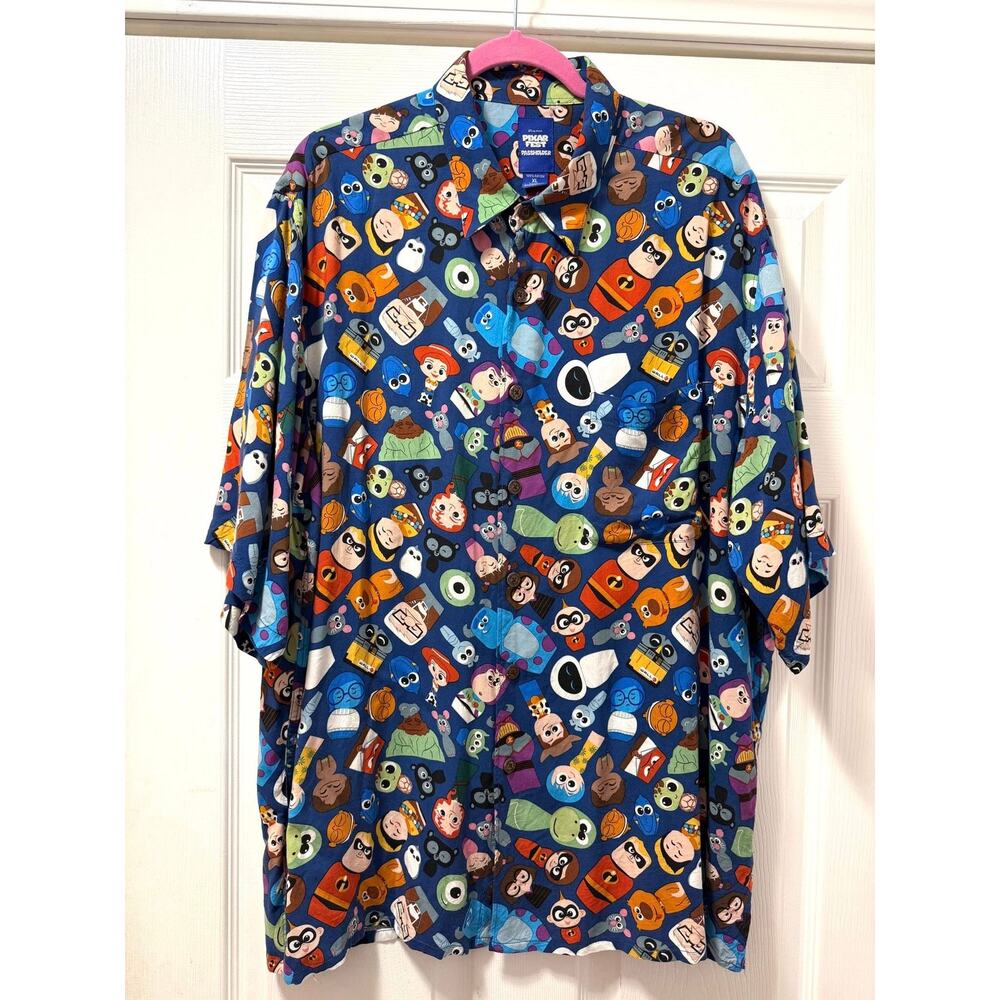 Disney Parks Reyn Spooner Pixar Fest 2018‎ Passholder Button Up Shirt Unisex XL